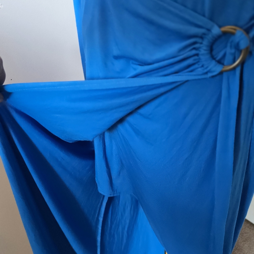 Free People | Large | Blue Long Sleeve Wrap Maxi Dress - Picture 3 of 12